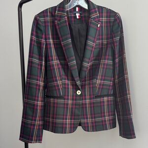 Tommy Hilfiger Green and Red Plaid Blazer size 6